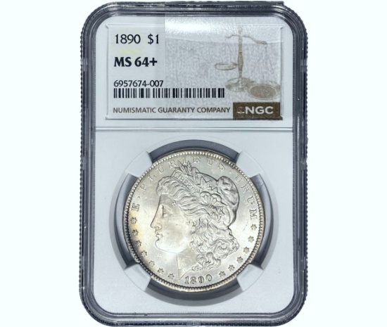 1890 Morgan Silver Dollar NGC MS64+