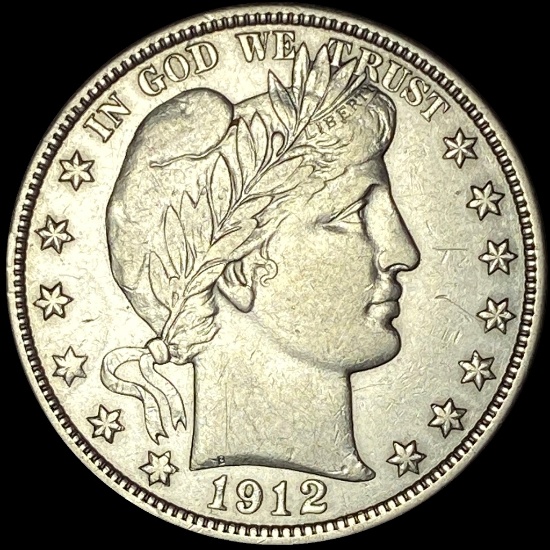 1912-D Silver Barber Half Dollar NEARLY UNCIRCULATED