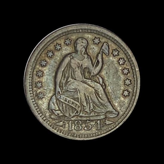 1854-O Silver Half Dime LIGHTLY CIRCULATED