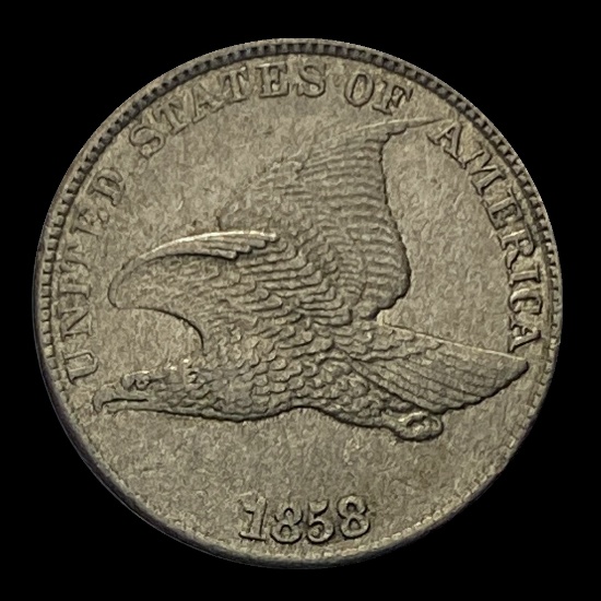 1858 Copper-Nickel Flying Eagle Cent CLOSELY UNCIRCULATED
