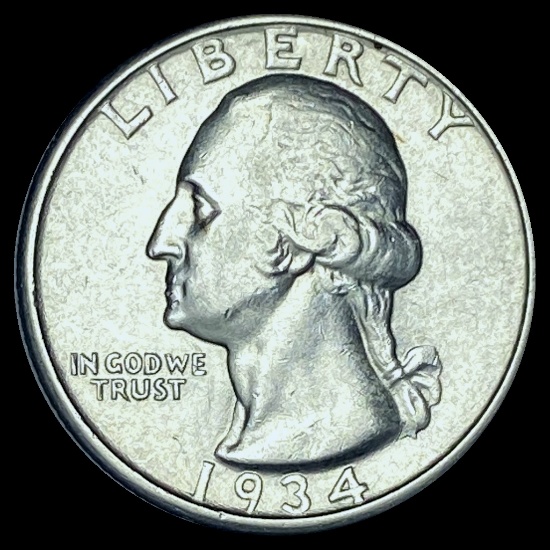 1934 Silver Washington Quarter CHOICE BU