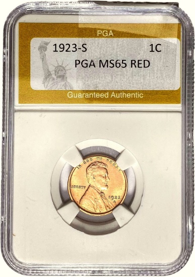 1923-S Wheat Cent PGA MS65 RED