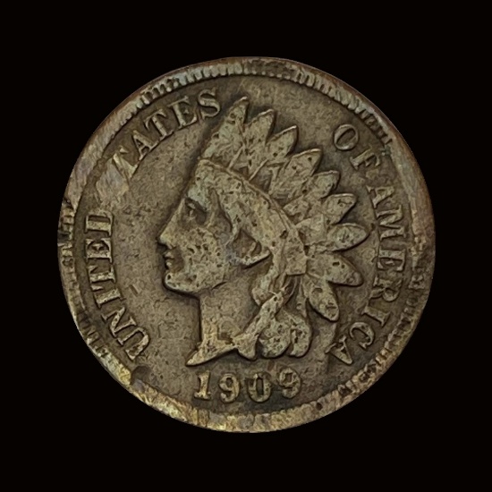 1909-S Indian Head Cent LIGHTLY CIRCULATED