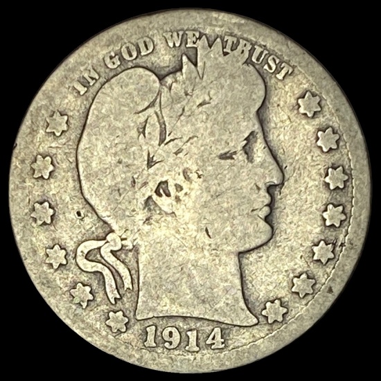 1914 Barber Silver Quarter NICELY CIRCULATED