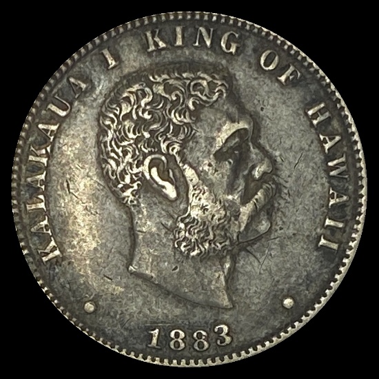1883 Silver 1/4 Dollar Hawaii CLOSELY UNCIRCULATED