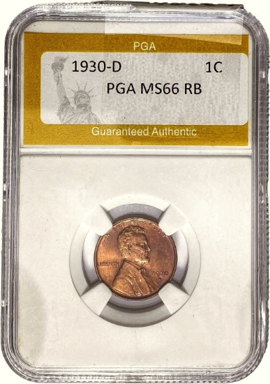 1930-D Wheat Cent PGA MS66 RB