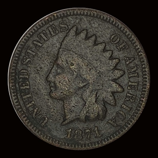 1871 Indian Head Cent LIGHTLY CIRCULATED