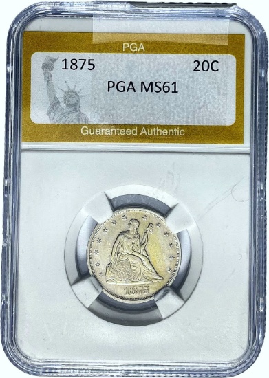 1875 Twenty Cent Piece PGA MS61