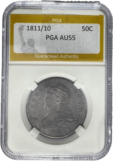 1811/10 Capped Bust Half Dollar PGA AU55