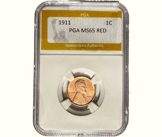 1911 Wheat Cent PGA MS65 RED