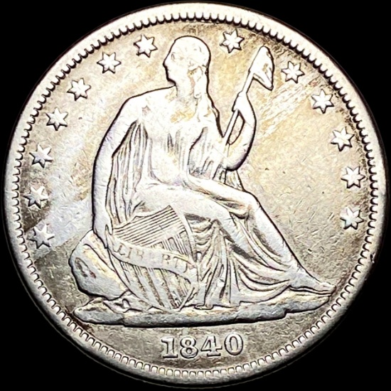 1840 Silver Half Dollar (Seated Liberty) LIGHTLY CIRCULATED