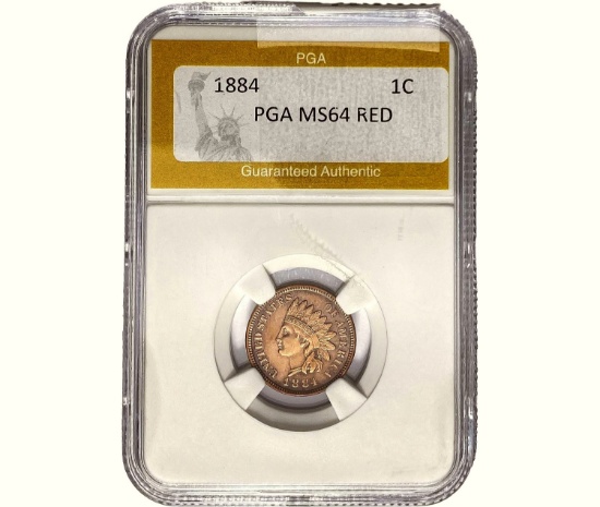 1884 Indian Head Cent PGA MS64 RED