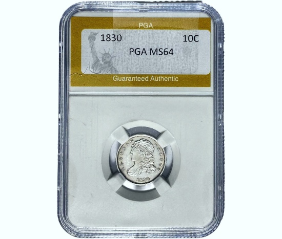 1830 Capped Bust Dime PGA MS64