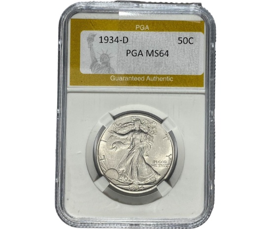 1934-D Walking Liberty Half Dollar PGA MS64