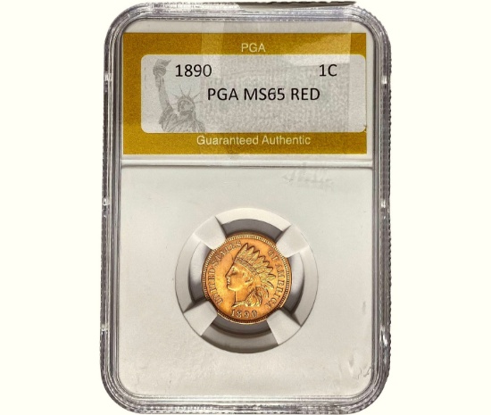 1890 Indian Head Cent PGA MS65 RED