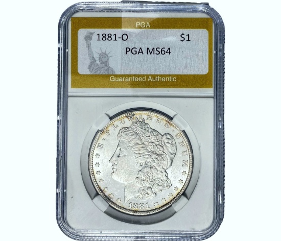 1881-O Morgan Silver Dollar PGA MS64