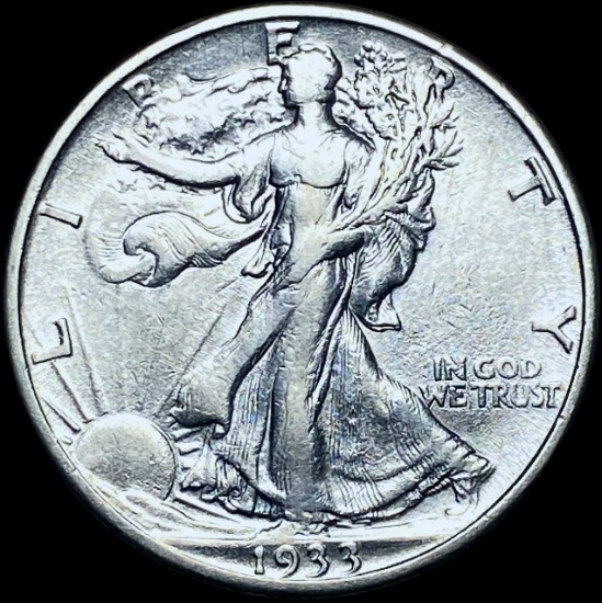 This appears to be a novelty or altered coin as there were no 1933 Walking Liberty Half Dollars mint