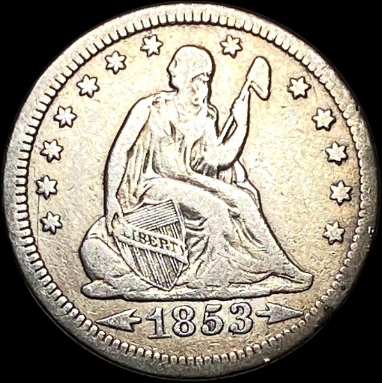 1853 Arrows Seated Liberty Quarter LIGHTLY CIRCULATED