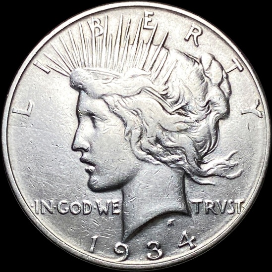 1934 Silver Peace Dollar CLOSELY UNCIRCULATED