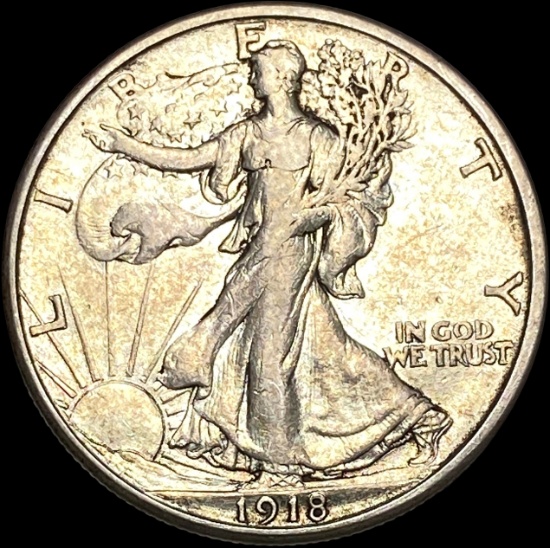 1918-S Silver Walking Liberty Half Dollar CLOSELY UNCIRCULATED