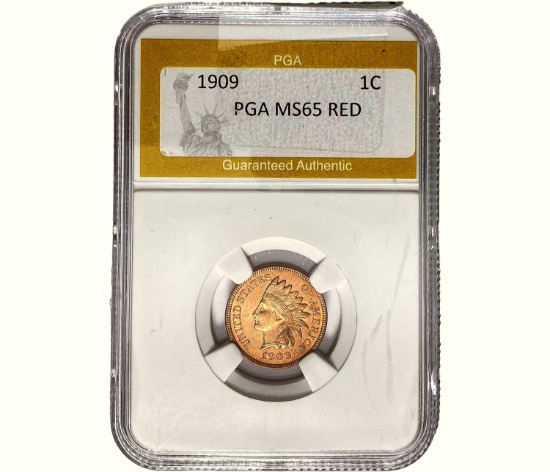 1909 Indian Head Cent PGA MS65 RED
