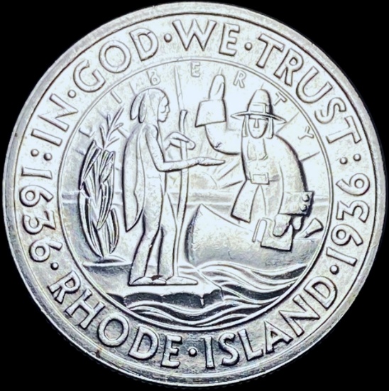1936 Silver Rhode Island Half Dollar GEM BU