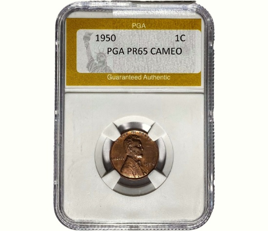 1950 Wheat Cent PGA PR65 CAMEO