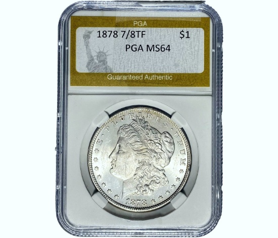 1878 7/8TF Morgan Silver Dollar PGA MS64