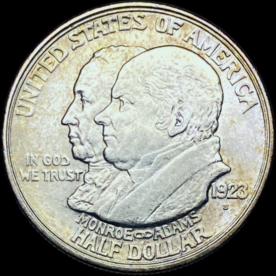 1923-S Silver Monroe Doctrine Centennial Half Dollar CHOICE AU