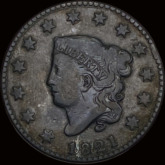 1821 Coronet Head Large Cent LIGHTLY CIRCULATED