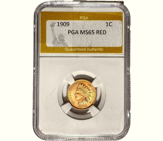 1909 Indian Head Cent PGA MS65 RED