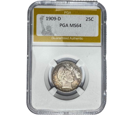 1909-D Barber Quarter PGA MS64