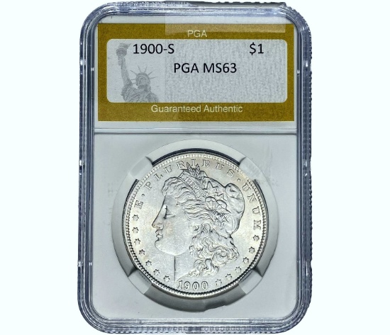 1900-S Morgan Silver Dollar PGA MS63