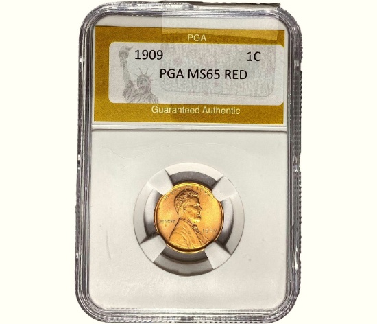 1909 Wheat Cent PGA MS65 RED