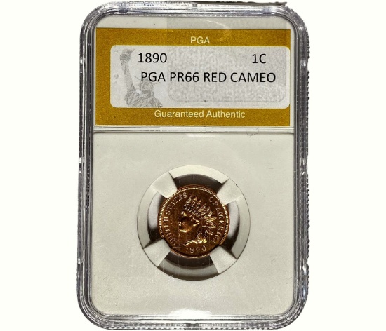 1890 Indian Head Cent PGA PR66 RED CAMEO