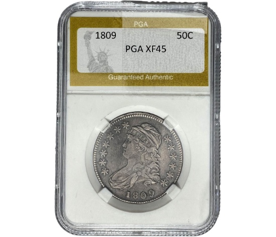 1809 Capped Bust Half Dollar PGA XF45