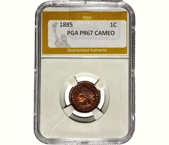 1885 Indian Head Cent PGA PR67 CAMEO