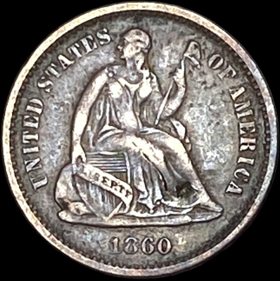 1860-O Silver Half Dime LIGHTLY CIRCULATED