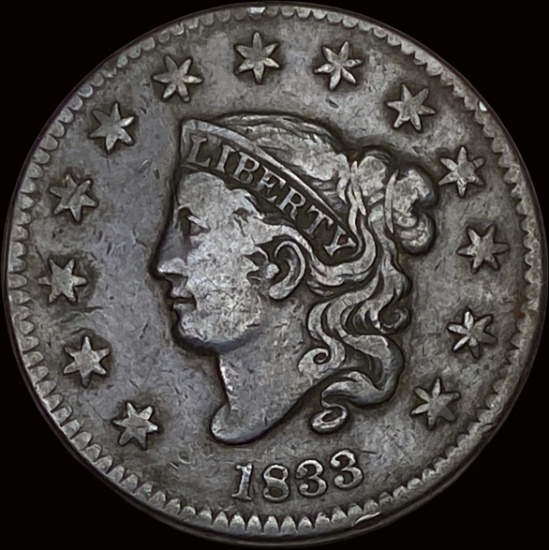 1833 Coronet Head Large Cent LIGHTLY CIRCULATED