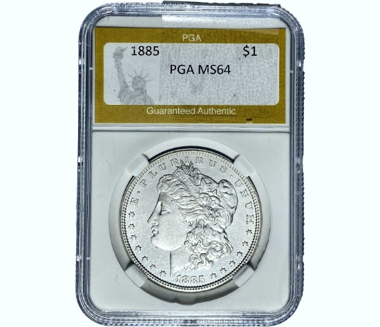 1885 Morgan Silver Dollar PGA MS64