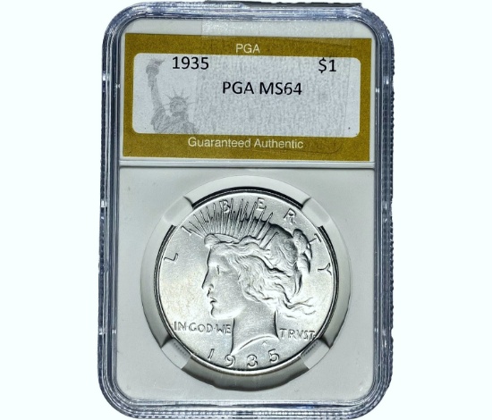1935 Silver Peace Dollar PGA MS64