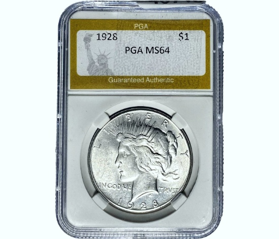 1928 Silver Peace Dollar PGA MS64