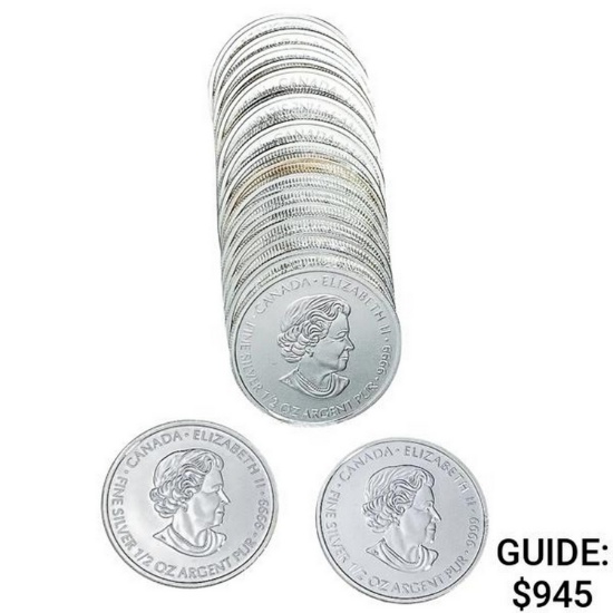 2015 GEM BU Canada 1/2oz Silver $2 Coin Roll [20 Coins]