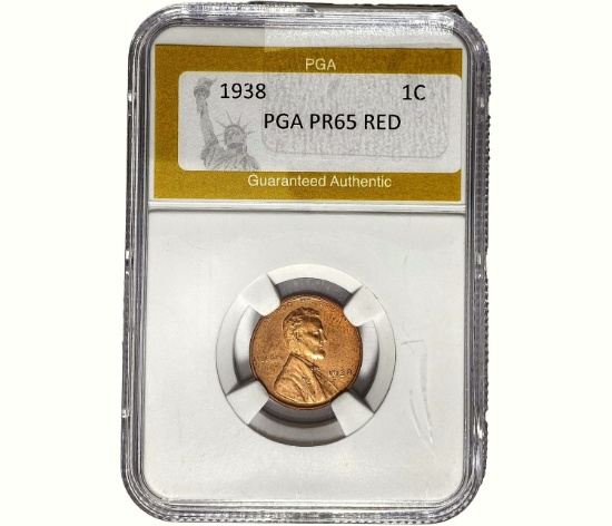 1938 Wheat Cent PGA PR65 RED