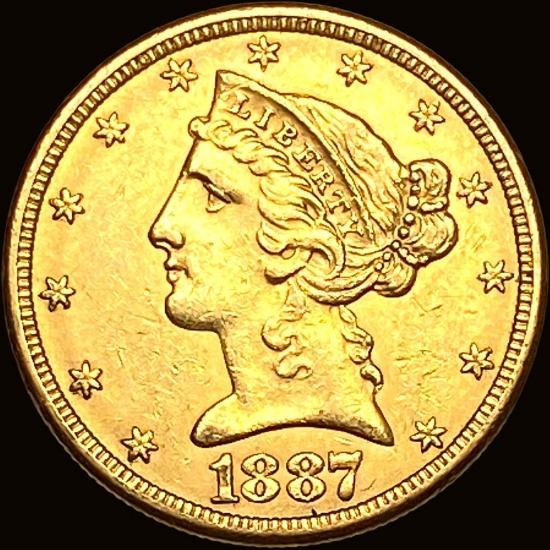 1887-S Gold $5 Half Eagle CHOICE AU