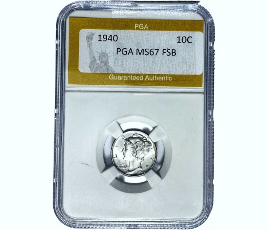 1940 Mercury Silver Dime PGA MS67 FSB
