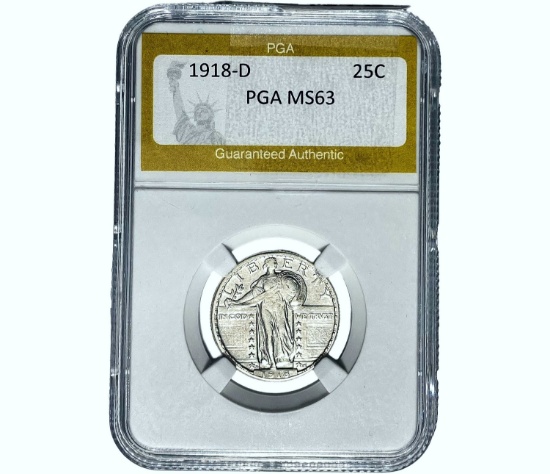 1918-D Standing Liberty Quarter PGA MS63