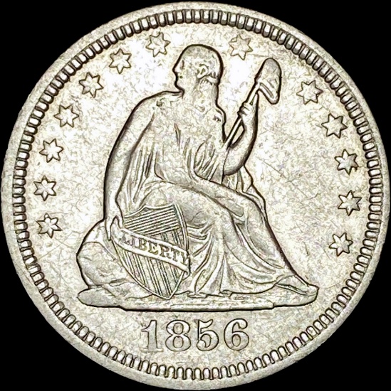 1856 Seated Liberty Silver Quarter CLOSELY UNCIRCULATED