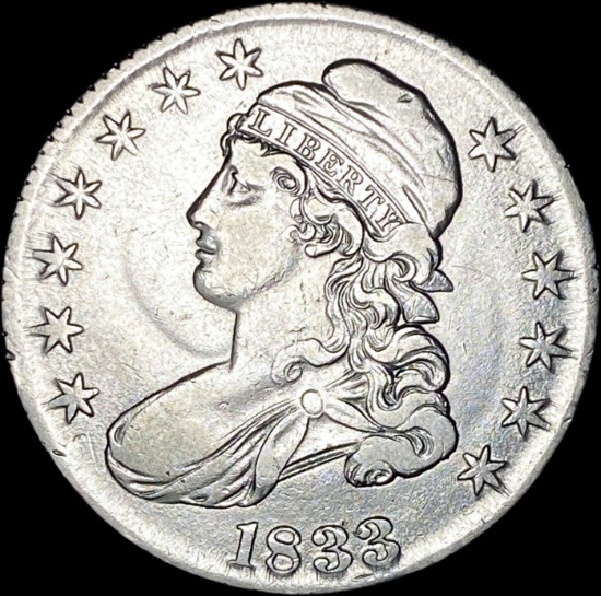 1833 Silver Capped Bust Half Dollar NEARLY UNCIRCULATED