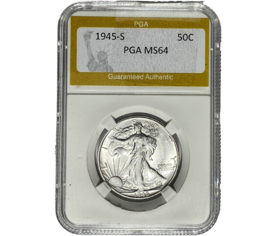 1945-S Walking Liberty Half Dollar PGA MS64